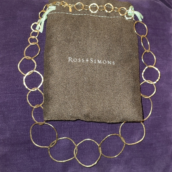 Ross-Simons Base Metal Shiny & Saton Clustered Bead, Gold Tone Necklace - Picture 4 of 5